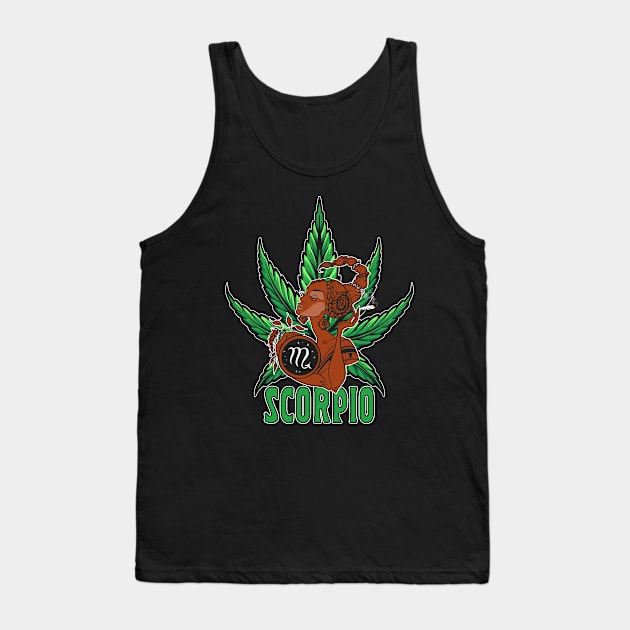 Scorpio Weed Shirt, Zodiac Cannabis, Scorpio Marijuana Shirt, Scorpio Gift, Scorpio Zodiac tee, zodiac birthday gift Tank Top by Moon Phase Design